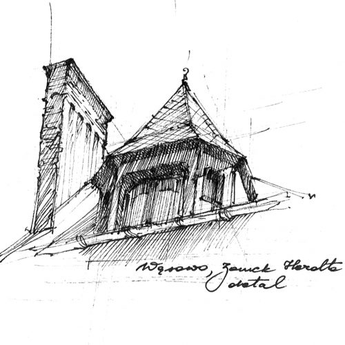 szkic architektura rysuek odreczny cienkopis ilustracja na zamowienie